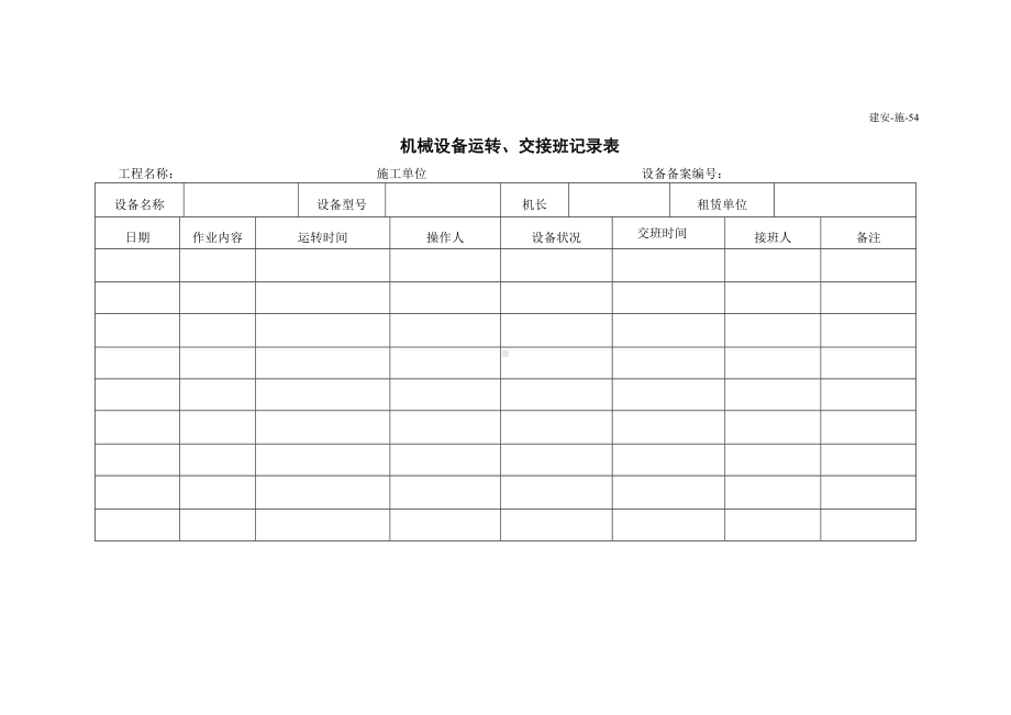 机械设备运转交接班记录表.doc_第1页