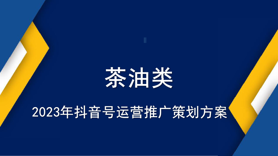 2023年茶油抖音号运营推广策划方案.pptx_第1页