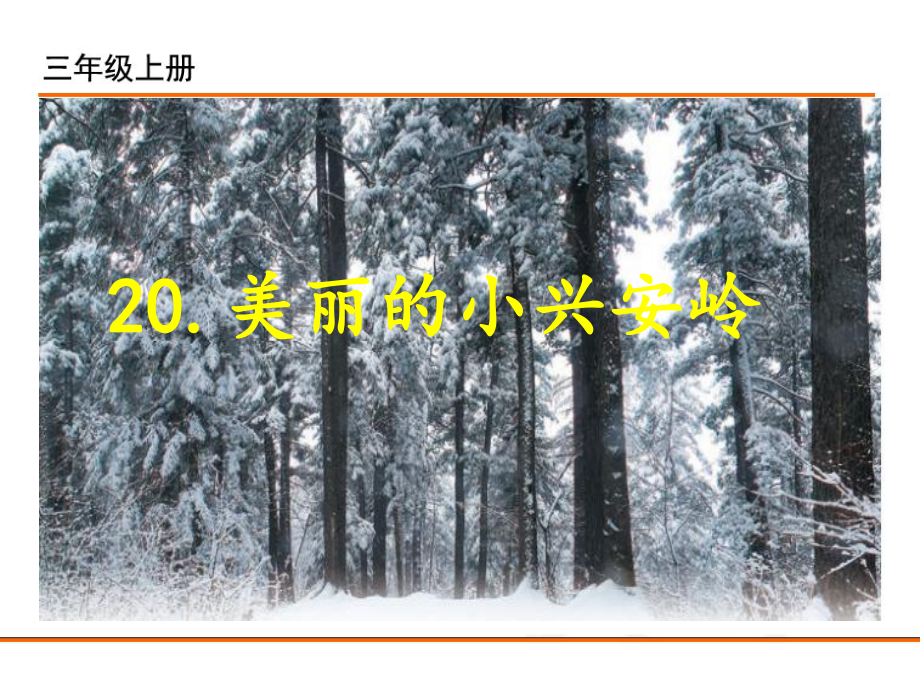 小学统编版三年级语文上册课件同步教案说课稿20美丽的小兴安岭.pptx_第1页