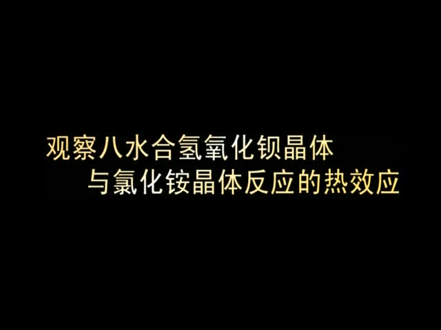 （新课程高中化学演示实验二）14观察八水合氢氧化钡晶体与氯化铵晶体反应的热效应.wmv