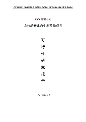 农牧场新建肉牛养殖场项目可行性研究报告建议书.doc