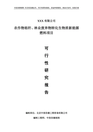 农作物秸秆、林业废弃物转化生物质新能源燃料可行性研究报告.doc