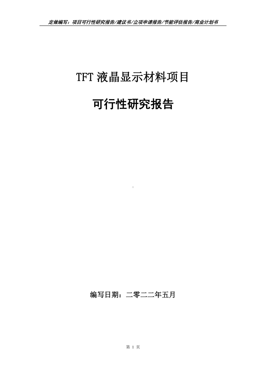 TFT液晶显示材料项目可行性报告（写作模板）.doc_第1页