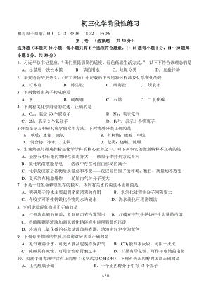 江苏省江阴高新区实验中学2022-2023学年九年级3月阶段检测化学试卷.pdf