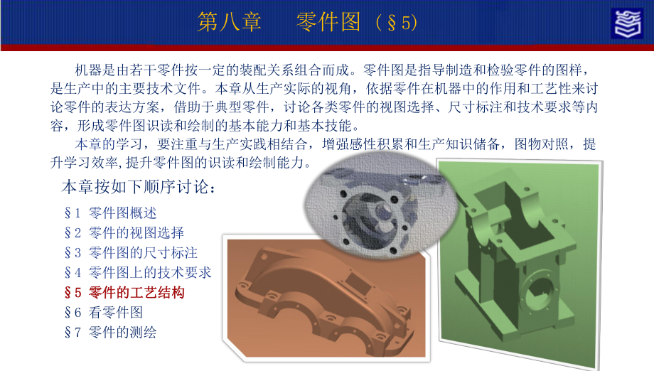 机械制图第四版第八零件图演示文稿8-5 零件的工艺结构.pptx_第2页