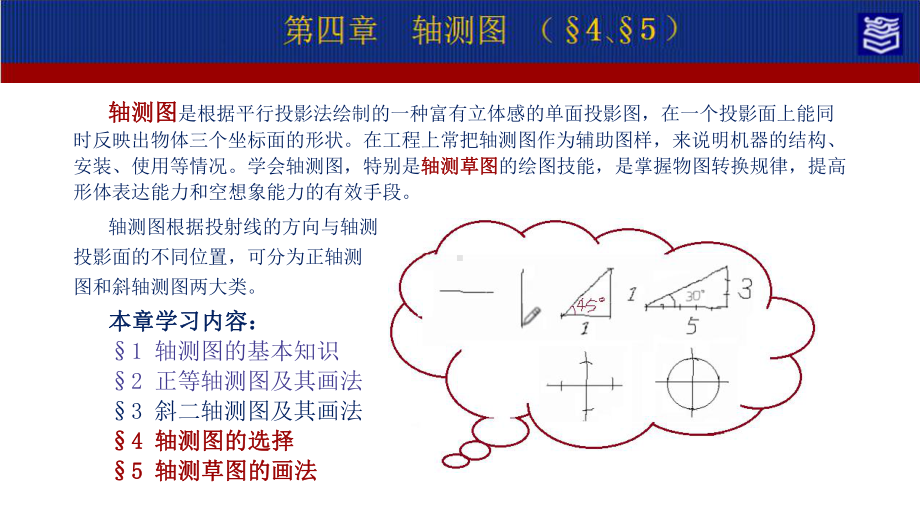 机械制图第四版第四章轴测图演示文稿第四章：轴测图的选择与轴测草图的画法.ppt_第2页