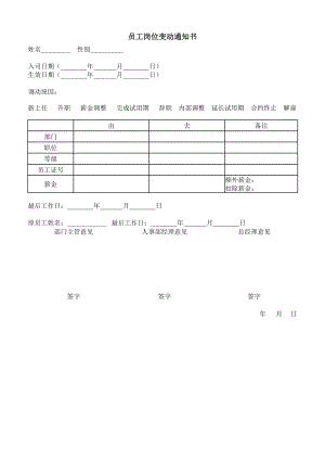 员工岗位变动通知书.doc