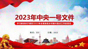 红色解读关于做好2023年全面推进乡村振兴重点工作的意见动态（ppt）资料.pptx