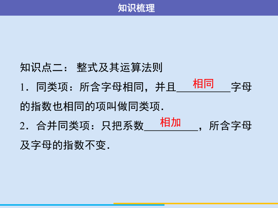 2021年广东中考数学一轮复习ppt课件 知识梳理整合第一章 数与式 第2课时 整式（含因式分解）.ppt_第3页