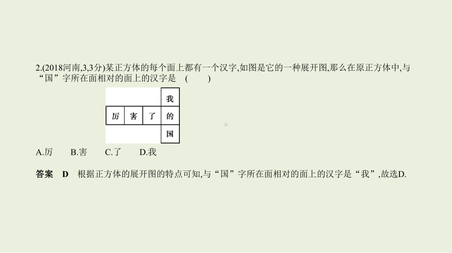 2021年安徽省数学中考复习考点分层训练§6.4　视图与投影.pptx ppt课件.ppt_第3页