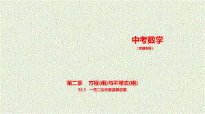 2021年安徽省数学中考复习考点分层训练 §2.3　一元二次方程及其应用.pptx ppt课件.ppt