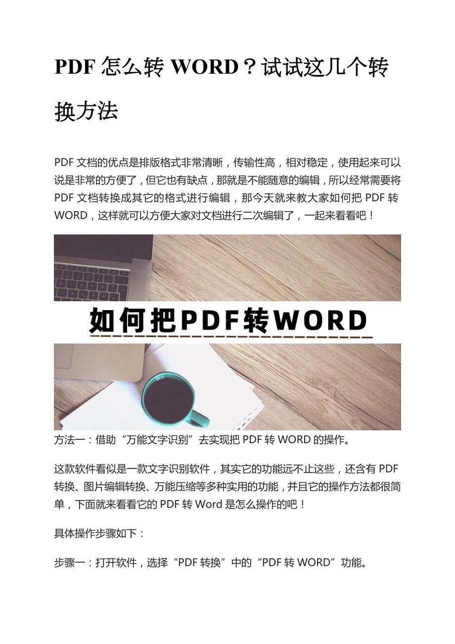 1分钟学会pdf文件怎么转化为word文件你也能轻松实现10秒转换上百份文档.docx_第1页