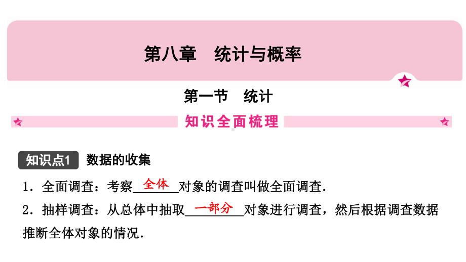 江西省2021年中考一轮复习专用数学知识精讲第八章 第一节 　统计 ppt课件.pptx_第2页