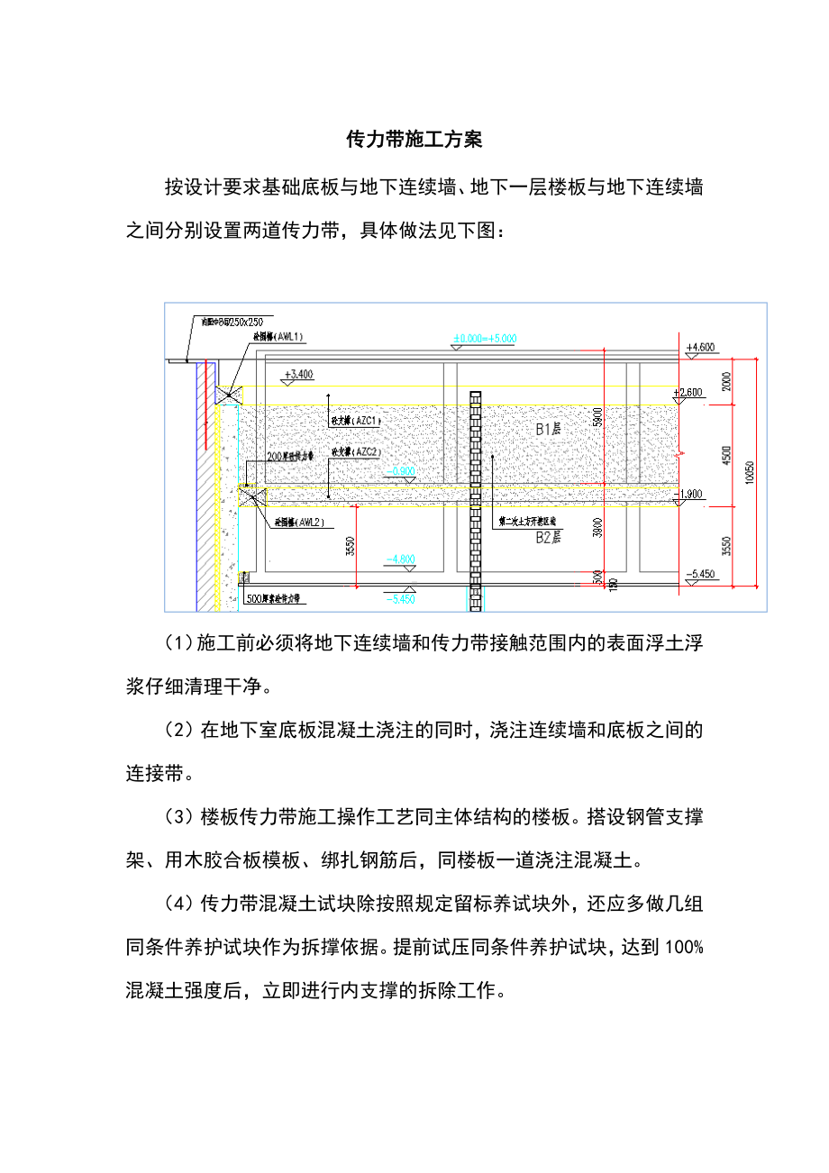 传力带施工方案.docx_第1页