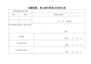 关键装置、重点部位联系点活动记录.doc