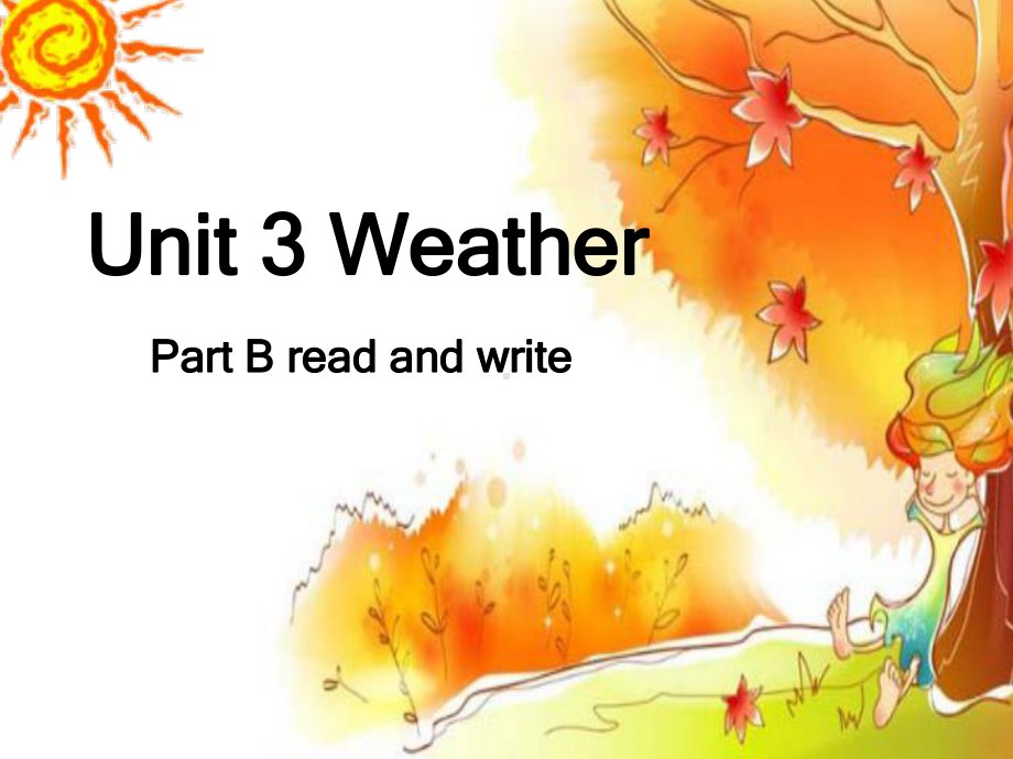 新版pep四年级下册英语Unit3 weather part B read and write.ppt_第1页