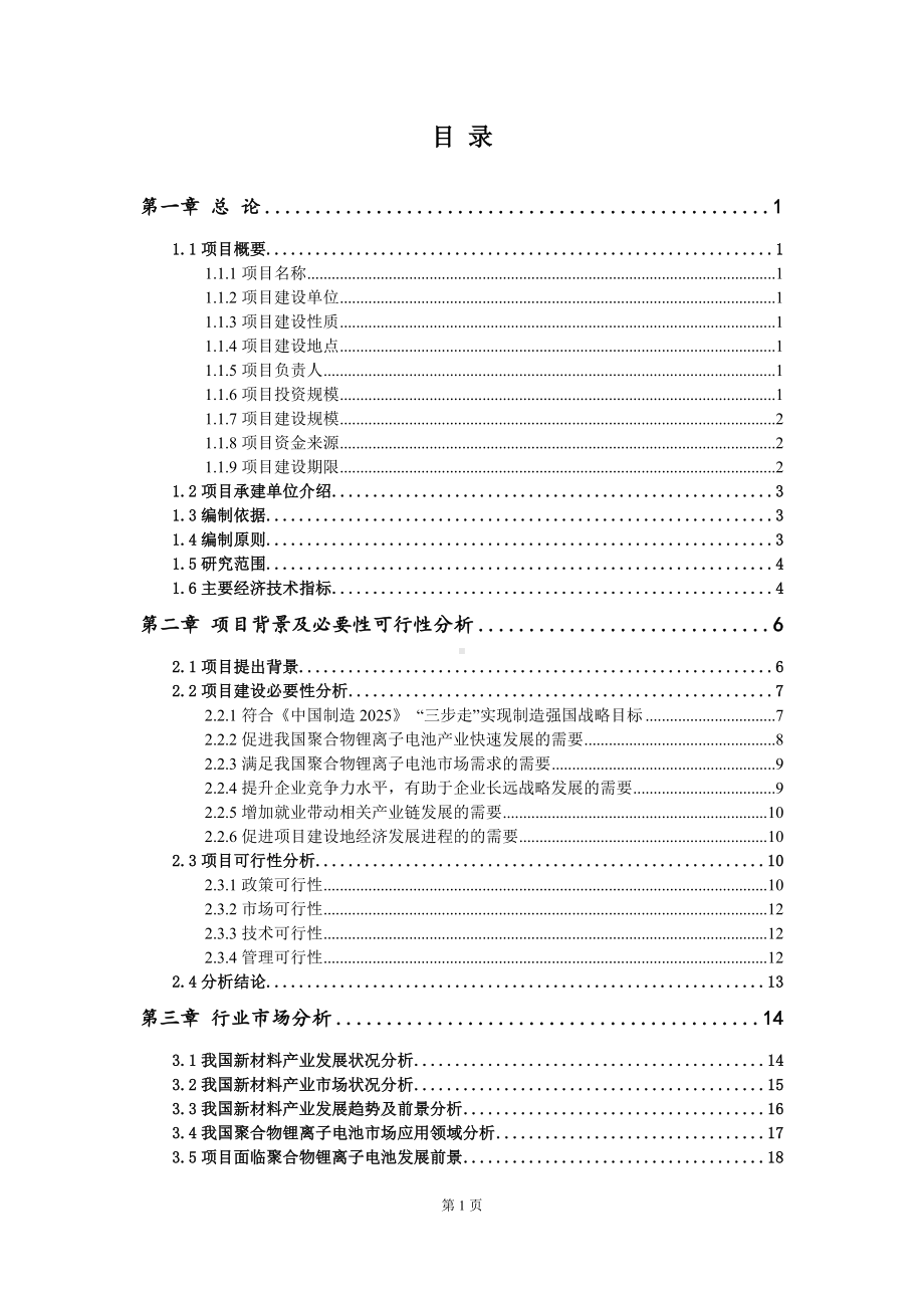 重点项目聚合物锂离子电池建设项目可行性研究报告申请立项备案可修改案例.doc_第2页