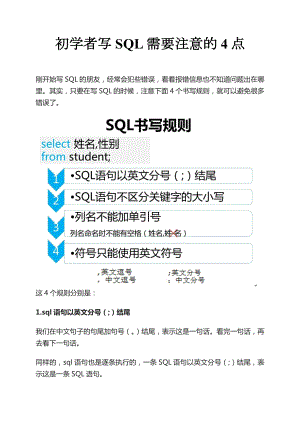 sql代码书写规范4大注意事项.docx