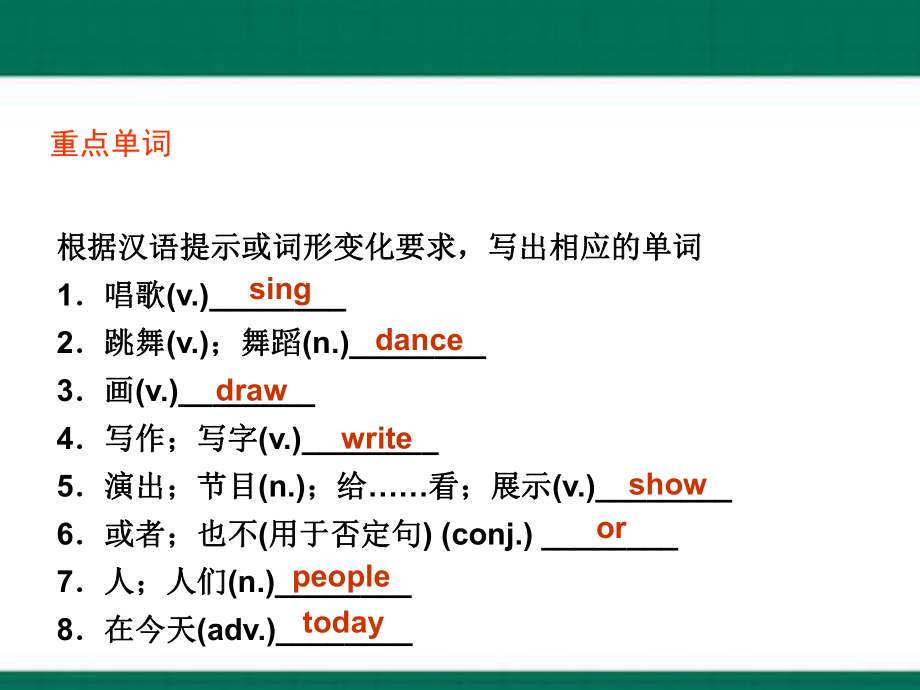 2023新人教版七年级下册《英语》期末备考Unit 1Can you play the guitar？ (ppt课件)—单元基础知识复习 .pptx_第2页