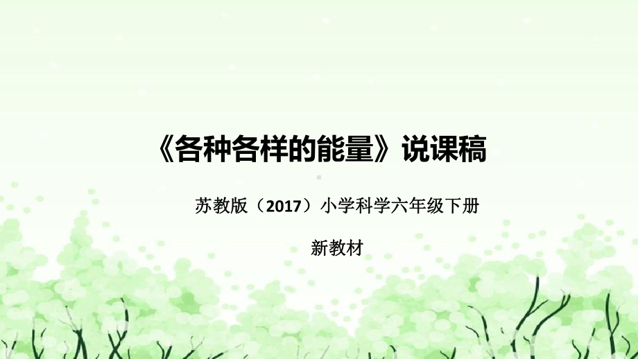 《各种各样的能量》说课（附反思、板书）ppt课件(共40张PPT)-2023新苏教版六年级下册《科学》.pptx_第1页