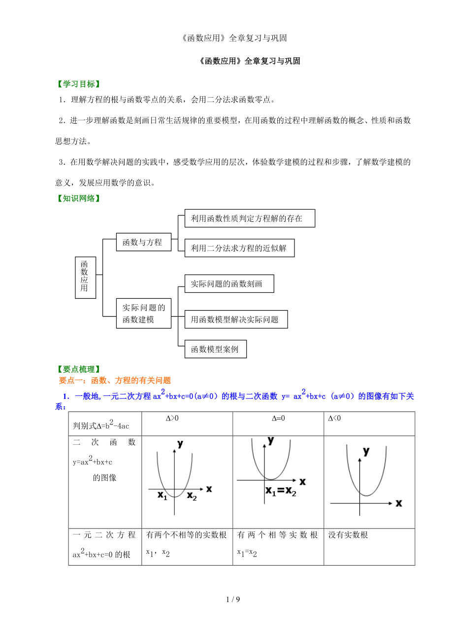 《函数应用》全章复习与巩固参考模板范本.doc_第1页