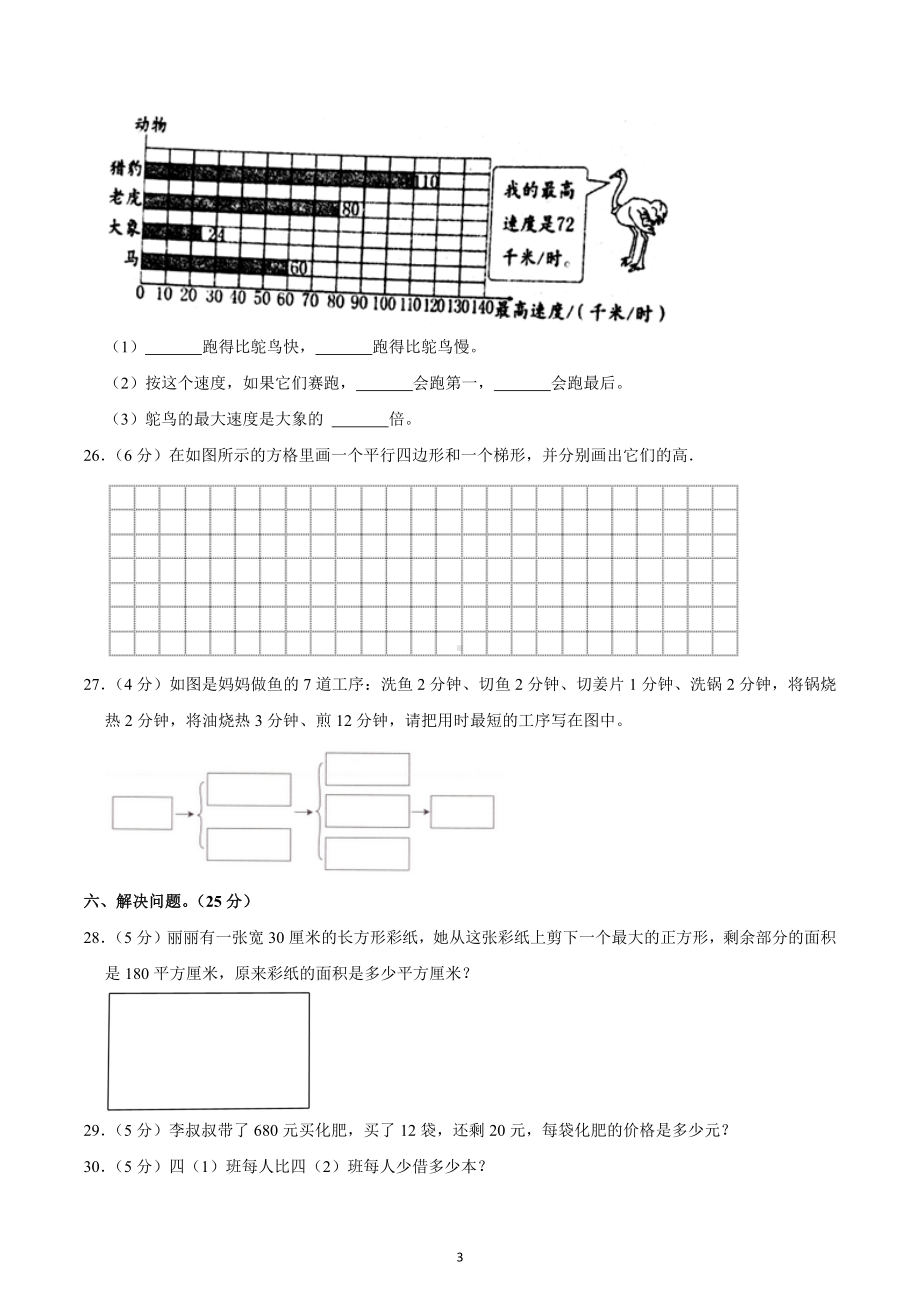 2022-2023学年河南省南阳市淅川县四年级（上）期末数学试卷.docx_第3页