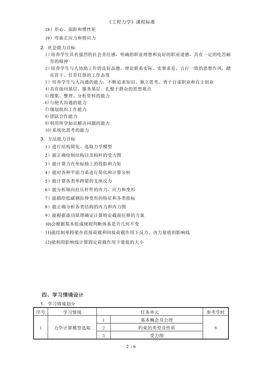 《工程力学》课程标准参考模板范本.doc_第2页