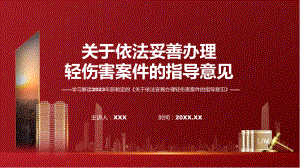 一图看懂关于依法妥善办理轻伤害案件的指导意见学习解读课件.pptx