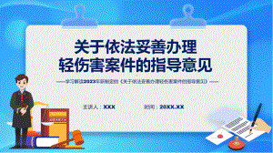 新制定关于依法妥善办理轻伤害案件的指导意见学习解读课件.pptx