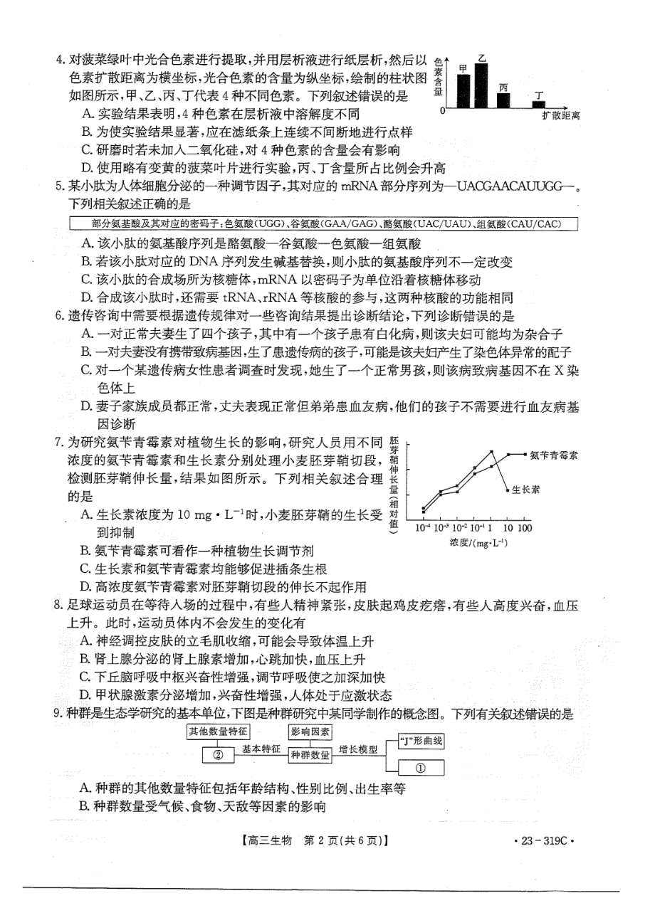 广东省金太阳2022-2023学年高三下学期联考生物试题及答案.pdf_第2页