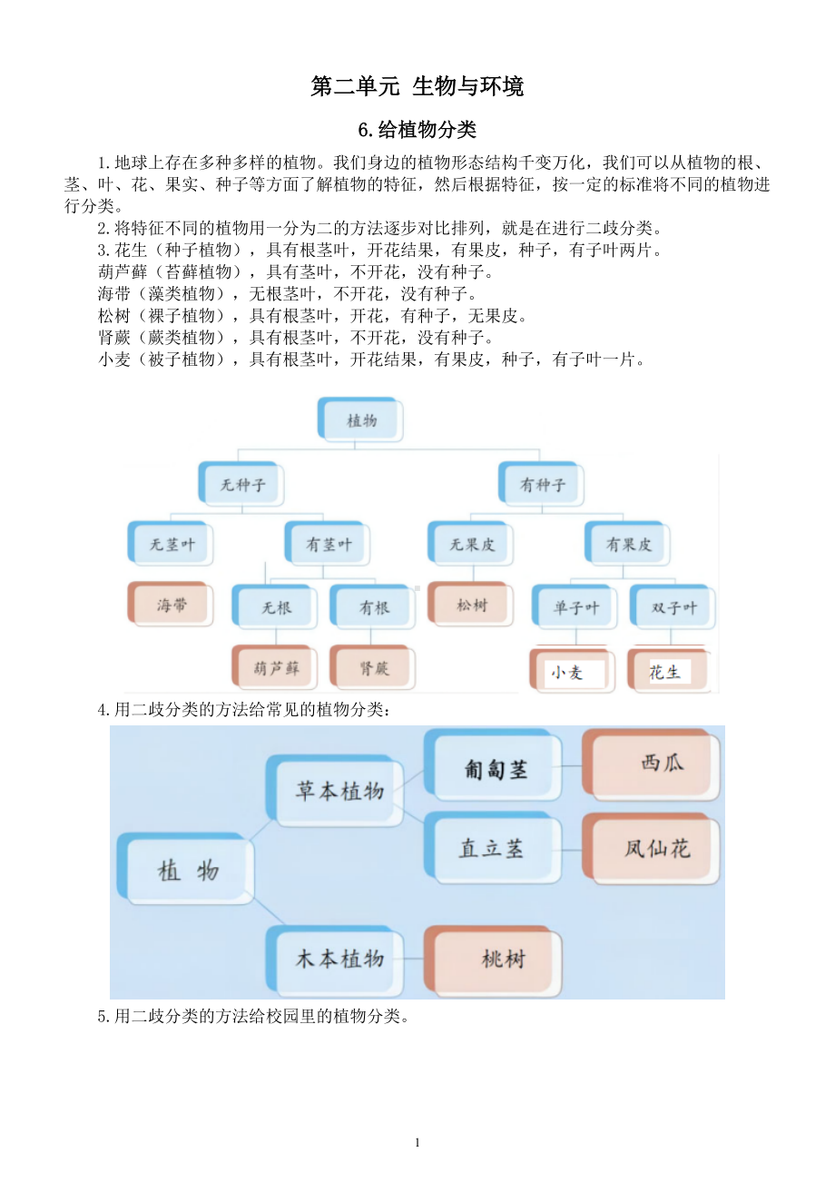 小学科学青岛版六三制六年级下册第二单元《生物与环境》知识点整理2（2023春）.doc_第1页