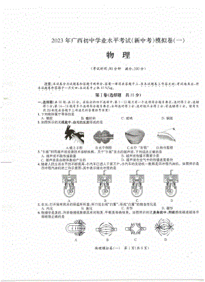 2023年广西崇左市扶绥县中考物理第一次模拟试题.pdf