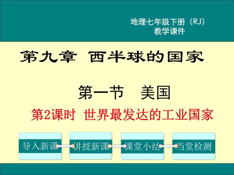 初一七年级地理下册课件第九章西半球的国家第一节美国第2课时世界最发达的工业国家.ppt_第1页