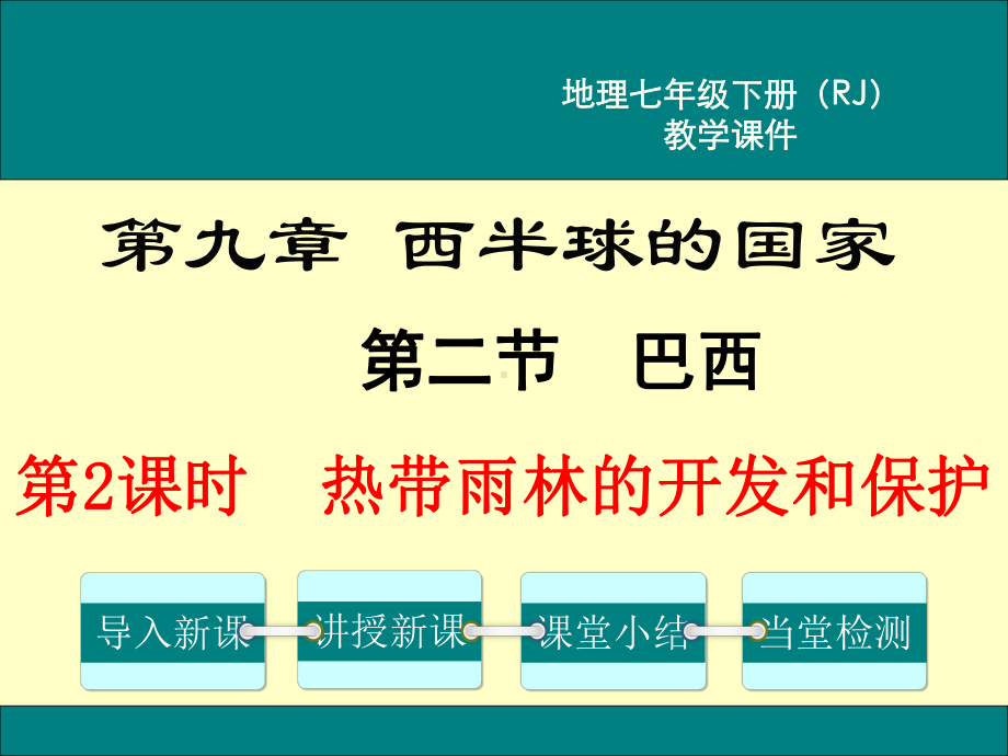 初一七年级地理下册课件第九章西半球的国家第二节巴西第2课时热带雨林的开发与保护.ppt_第1页