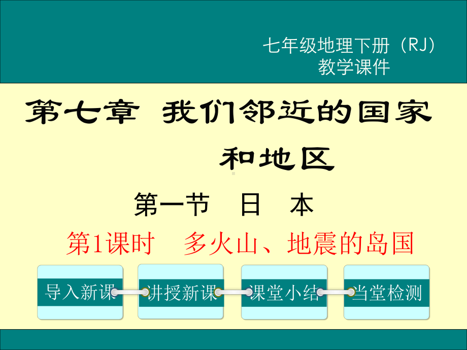 初一七年级地理下册课件第七章我们邻近的地区和国家第一节日本第1课时多火山、地震的岛国.ppt_第1页