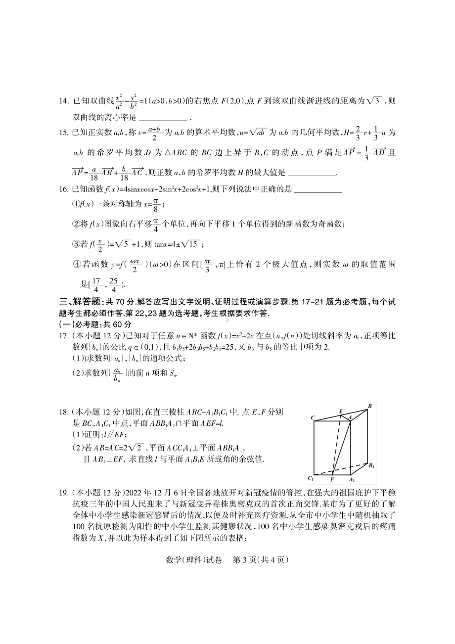 2023届四川省凉山彝族自治州高三下学期第二次诊断性检测数学（理）试题含答案.pdf_第3页