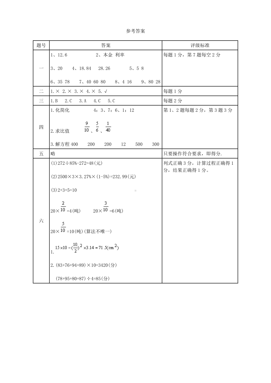 北师大版数学六年级上学期期末试卷2.doc_第3页