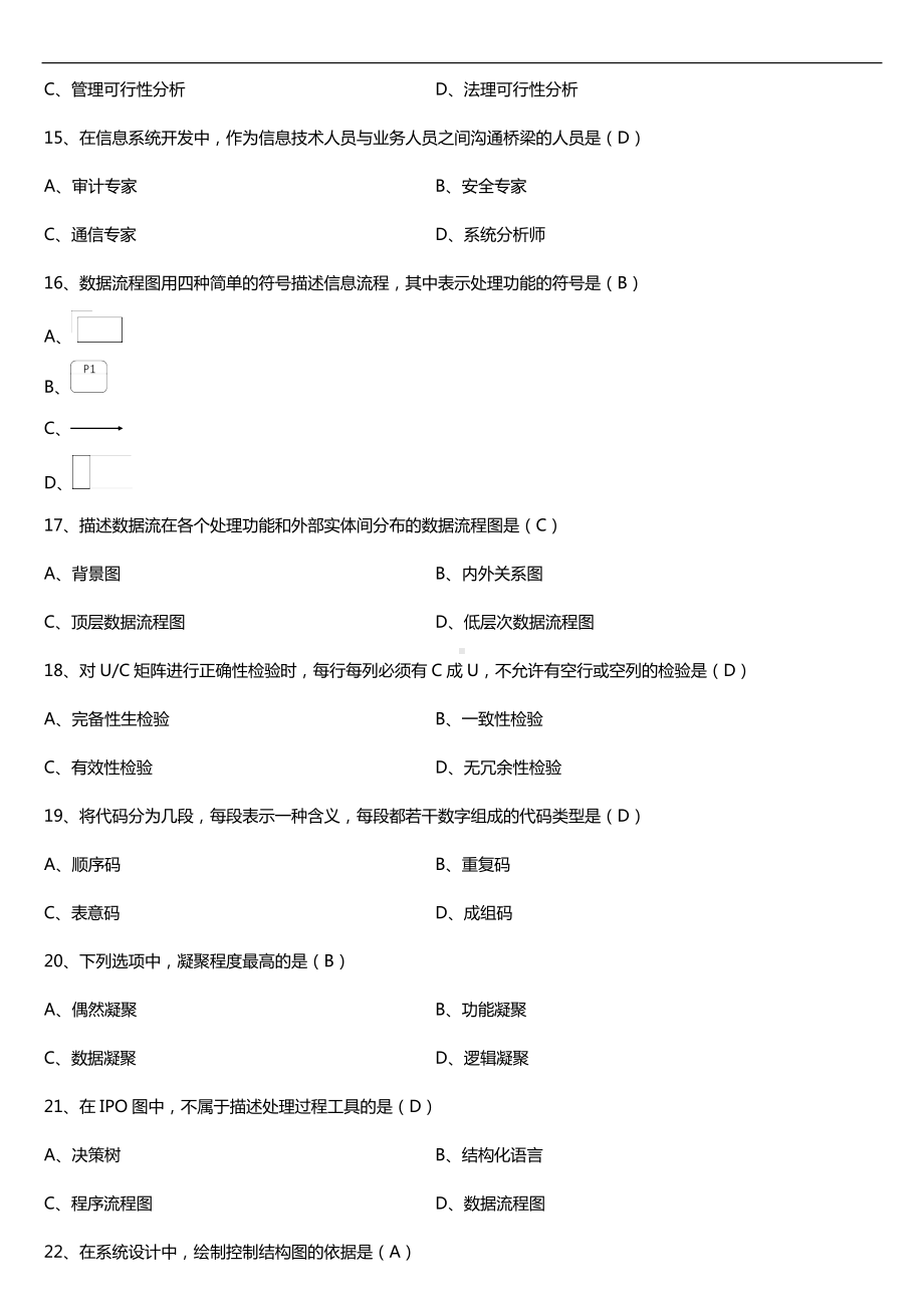 2019年10月自学考试00051管理系统中计算机应用试题及答案.doc_第3页