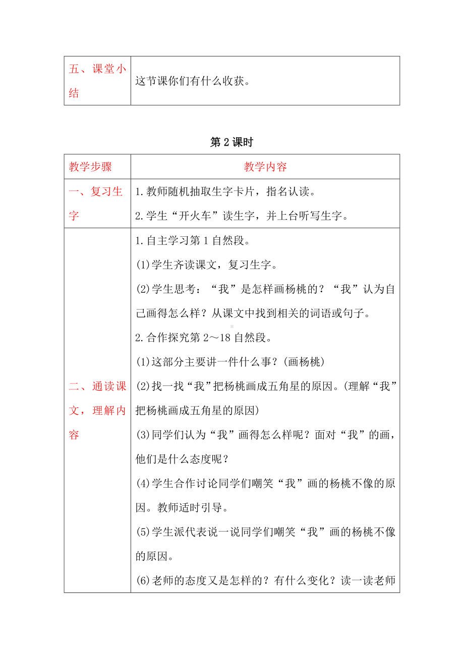 部编版小学语文二年级下册-13画杨桃（教案）.doc_第3页