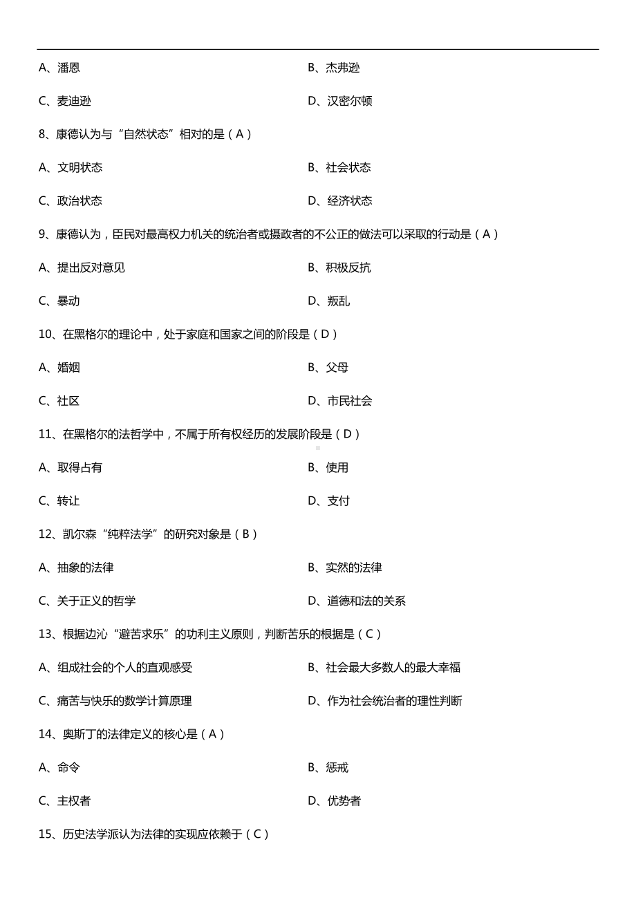 2019年4月自学考试00265西方法律思想史试题及答案.doc_第2页