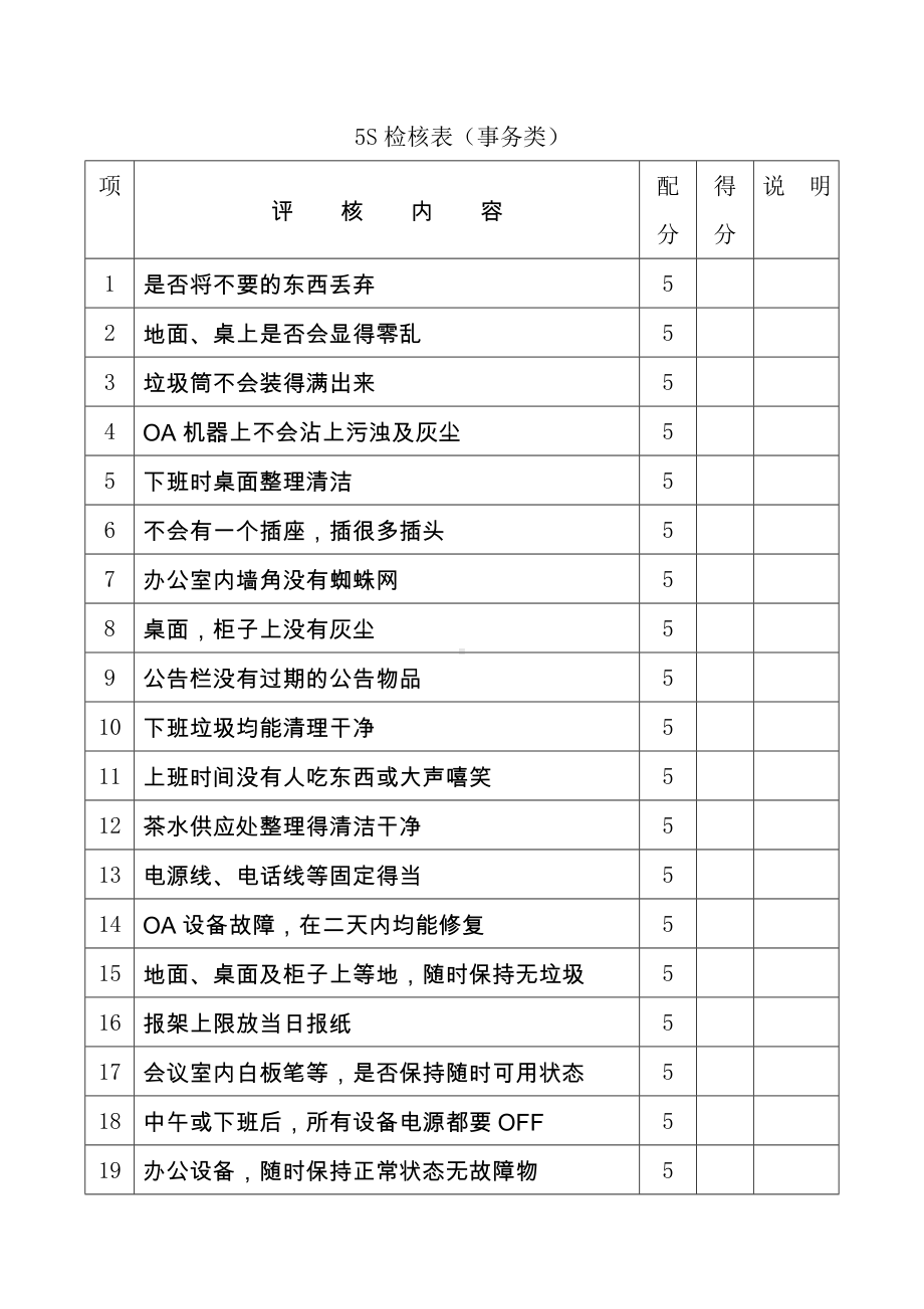 5S检核表（事务类）.doc_第1页