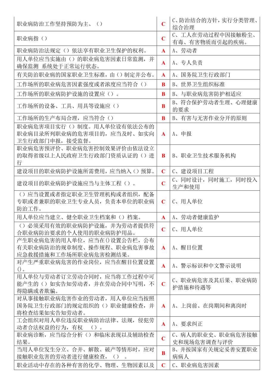 2021《职业病防治法》宣传周网络答题答案（6页）.docx_第3页