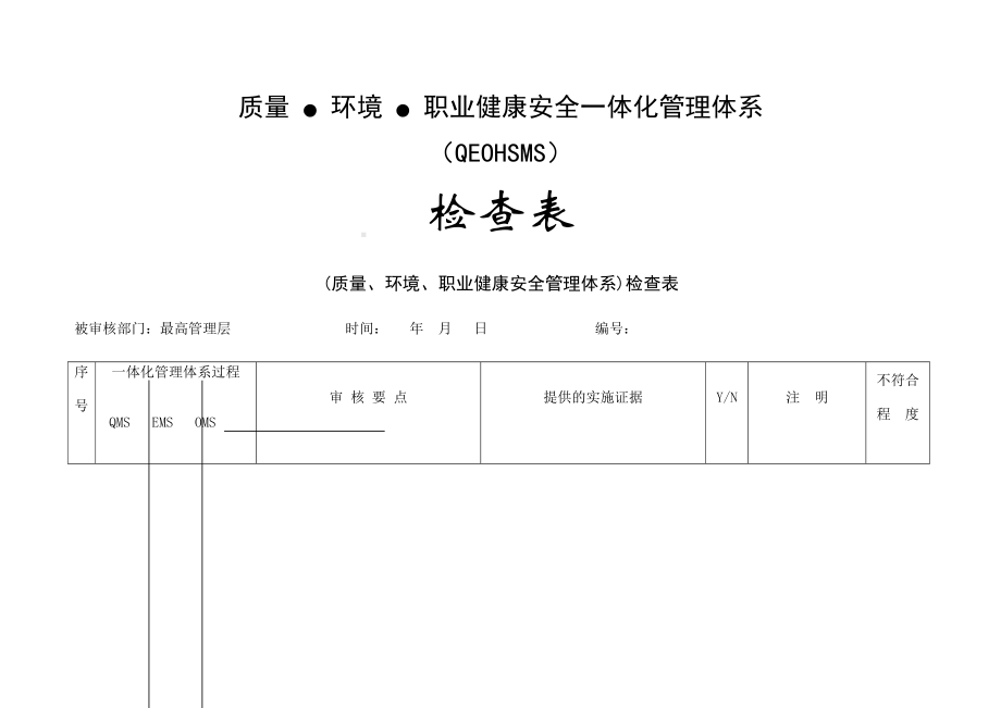 公司质量环境职业健康安全一体化管理体系内部审核检查表（123页）.docx_第2页