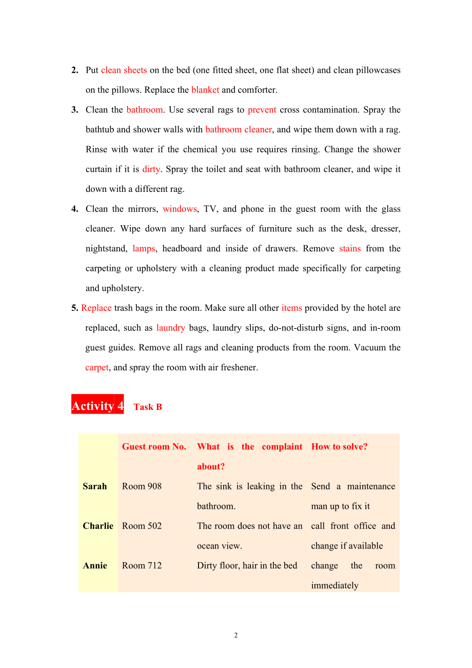 《酒店英语实训教程》答案修改版)Unit9 Answer Key (.doc_第2页