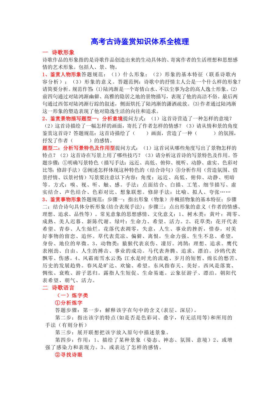 高考古诗鉴赏知识体系全梳理.docx_第1页