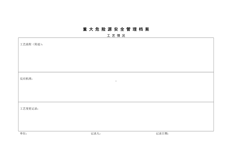 重大危险源安全管理档案基本情况（工艺情况）.doc_第1页