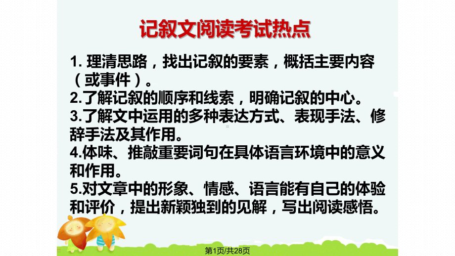 记叙文阅读答题技巧与方法指导 ppt课件（共28张ppt）2022年中考语文二轮复习.pptx_第2页