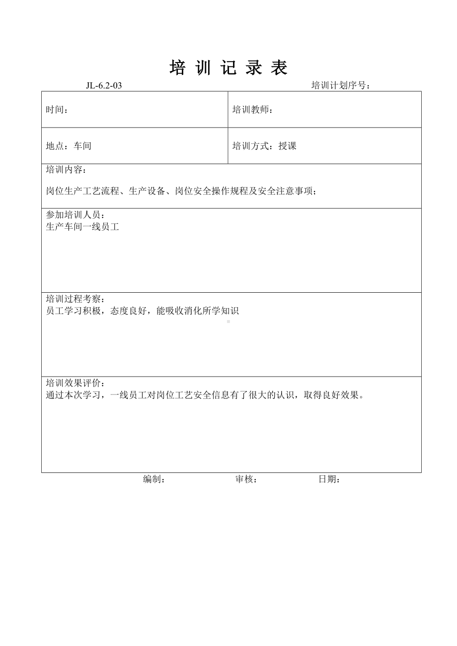 岗位培训记录.doc_第1页