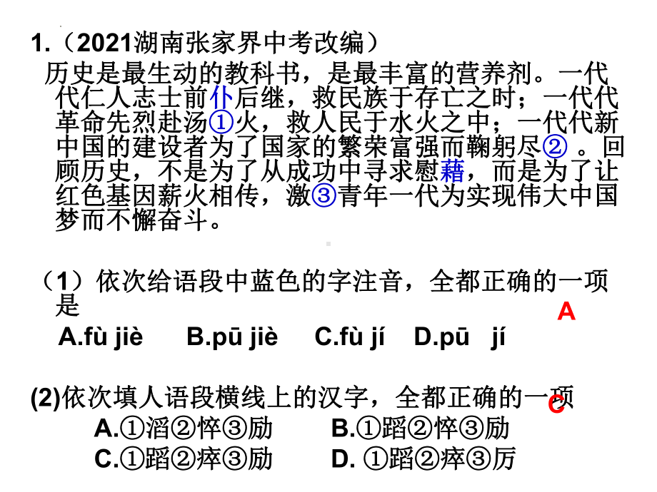 2022年河南省中考情景化字音字形整理ppt课件（共32张PPT）.pptx_第2页