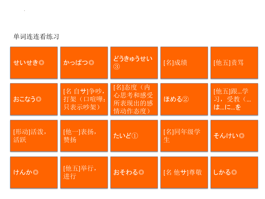 第二单元复习 单词连连看练习ppt课件-2023新新编日语《高中日语》第二册.pptx_第1页